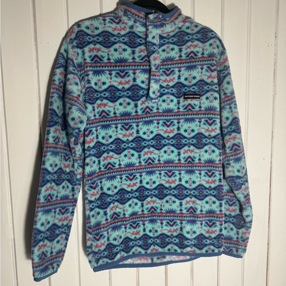 Southern Marsh Multicolor Patterned Men's Fleece Jacket